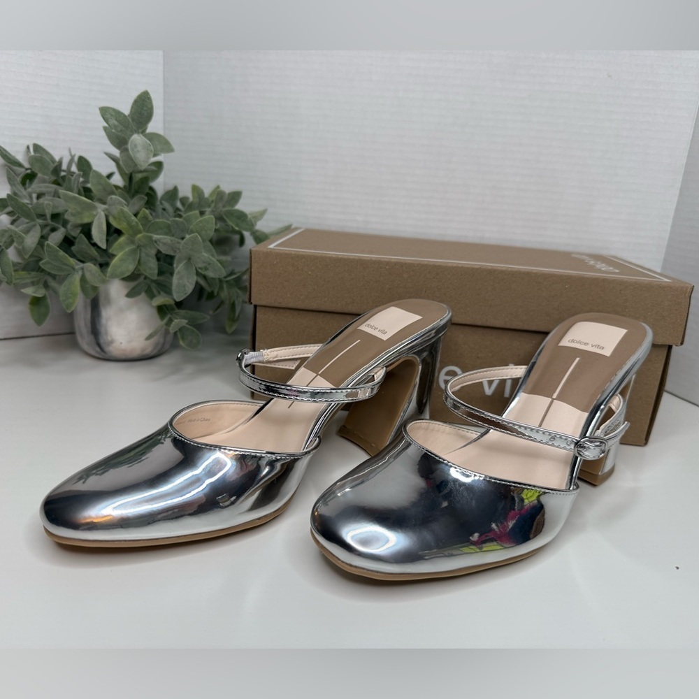 Dolce Vita Women’s Bienne Heels in Silver Stella Size 8 Metallic Streetwear Boho - Picture 2 of 16
